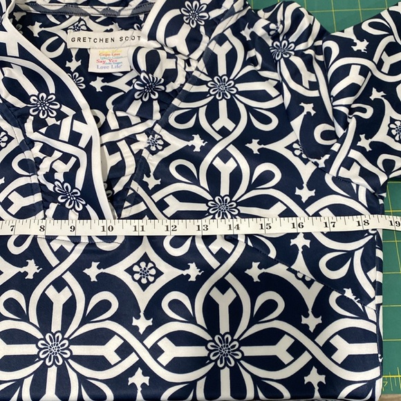 GRETCHEN SCOTT RUFFNECK JERSEY DRESS BLUE - Picture 10 of 10